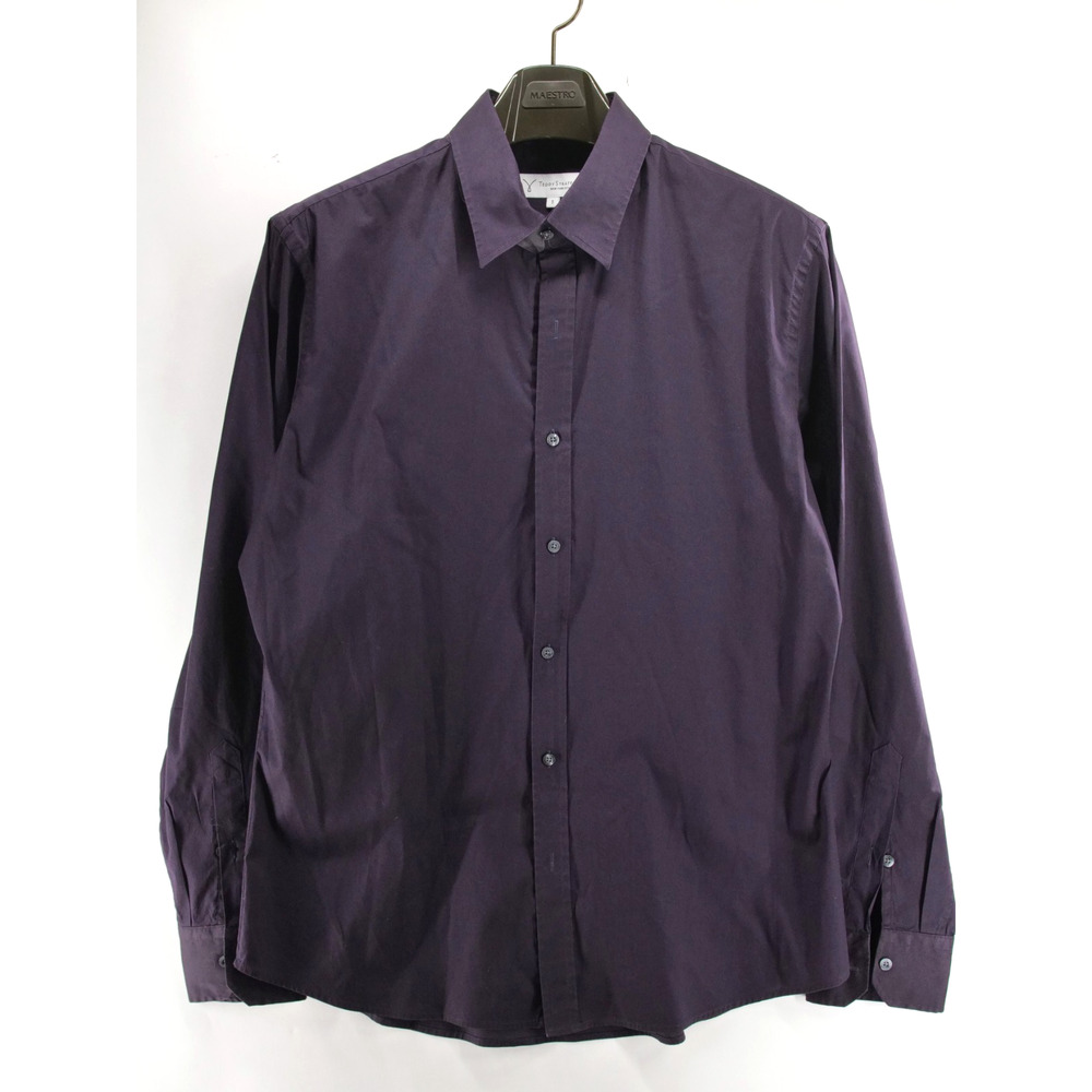 Teddy Stratford Shirt Mens 5 XL Dark Purple Cotton Blend Button Up Zip Preppy
